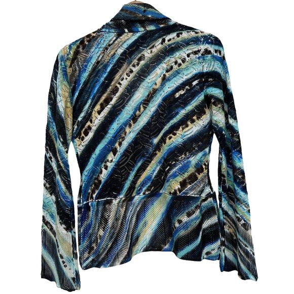 Alberto Makali Women’s Cardigan - Size PS - Gorgeous Mixed Blue Pattern - Picture 3 of 7